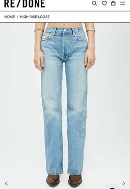 Re/Done 70s Ultra High Rise Stove Pipe Jeans Straight size 29 light wash